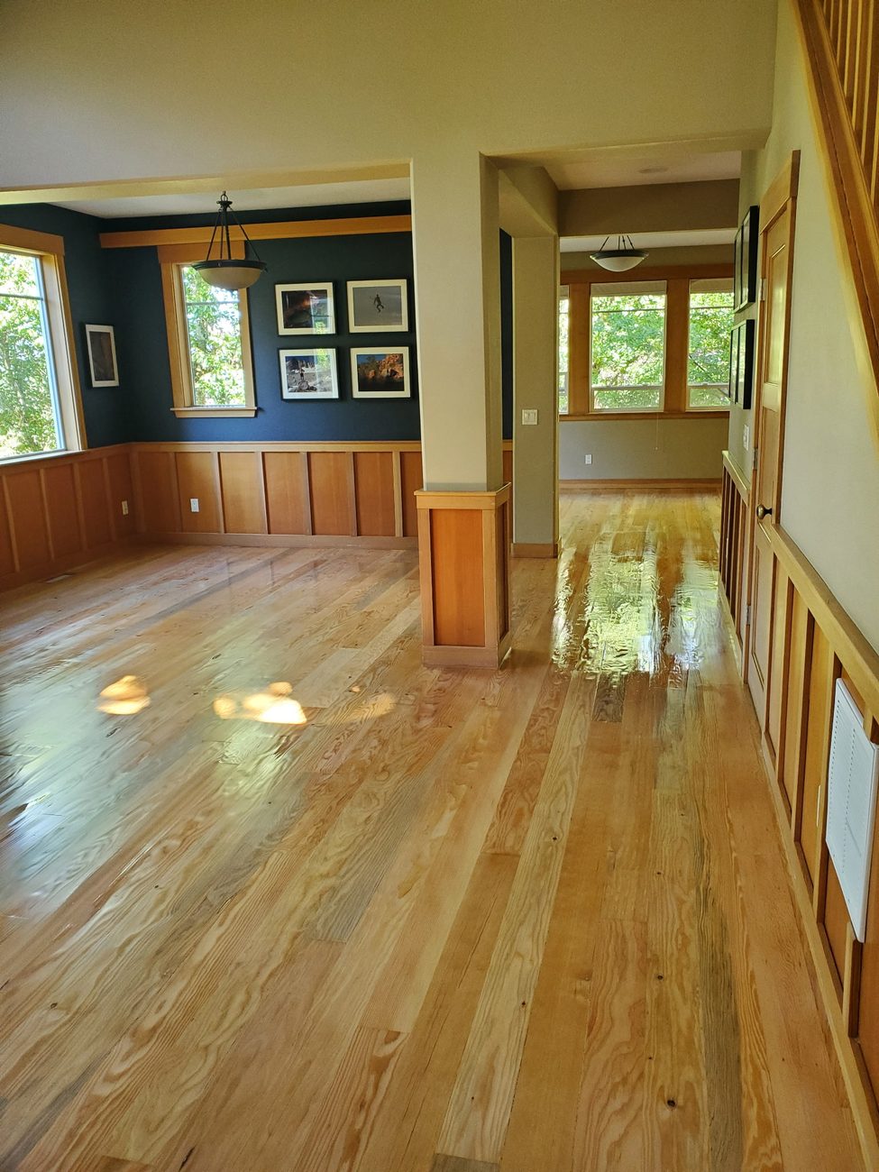 5-inch Douglas fir plank floor in a Hood River home